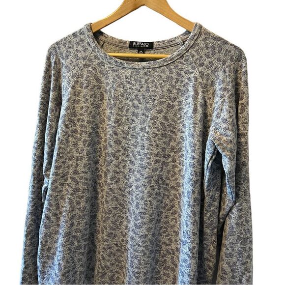 BUFFALO Grey & Purple Leopard Print Long Sleeve Crew Neck Casual Knit Top S - Picture 2 of 8